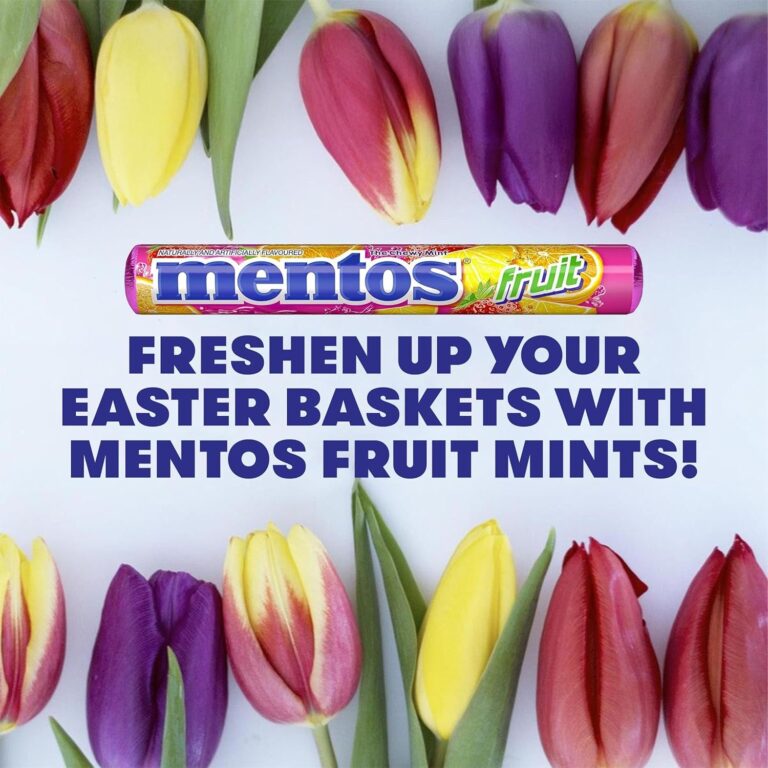 Mentos Candy, Mint Chewy Candy Roll, Fruit, Non-Melting, Holiday, Party, Concessions, Office, 14 Pieces (Bulk Pack of 15) – Packaging May Vary