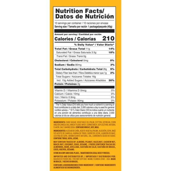 Bauducco Mini Vanilla Wafers, Crispy, No Artificial Flavors, 10 Box