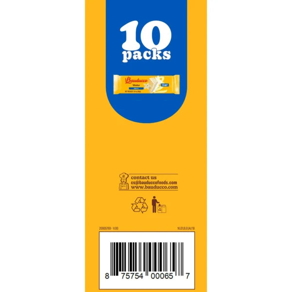 Bauducco Mini Vanilla Wafers, Crispy, No Artificial Flavors, 10 Box