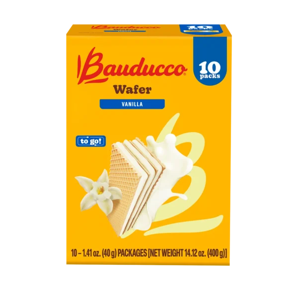 Bauducco Mini Vanilla Wafers, Crispy, No Artificial Flavors, 10 Box