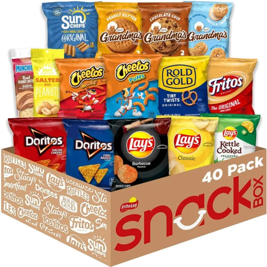 Frito Lay Ultimate Classic Snacks, Chips, Cookies, Crackers, Nuts, 40-Pack