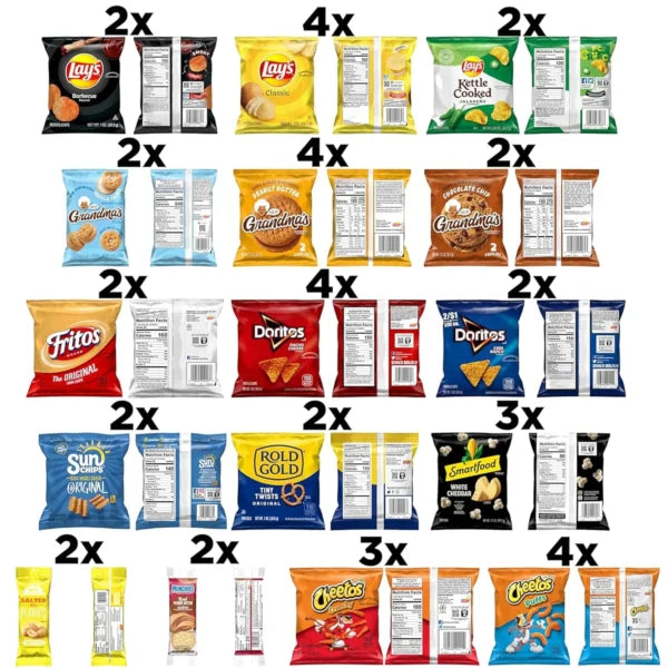 Frito Lay Ultimate Classic Snacks, Chips, Cookies, Crackers, Nuts, 40-Pack