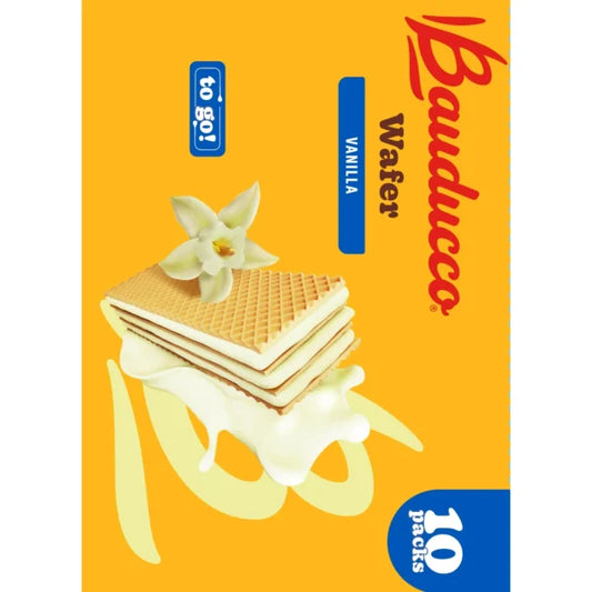 Bauducco Mini Vanilla Wafers, Crispy, No Artificial Flavors, 10 Box